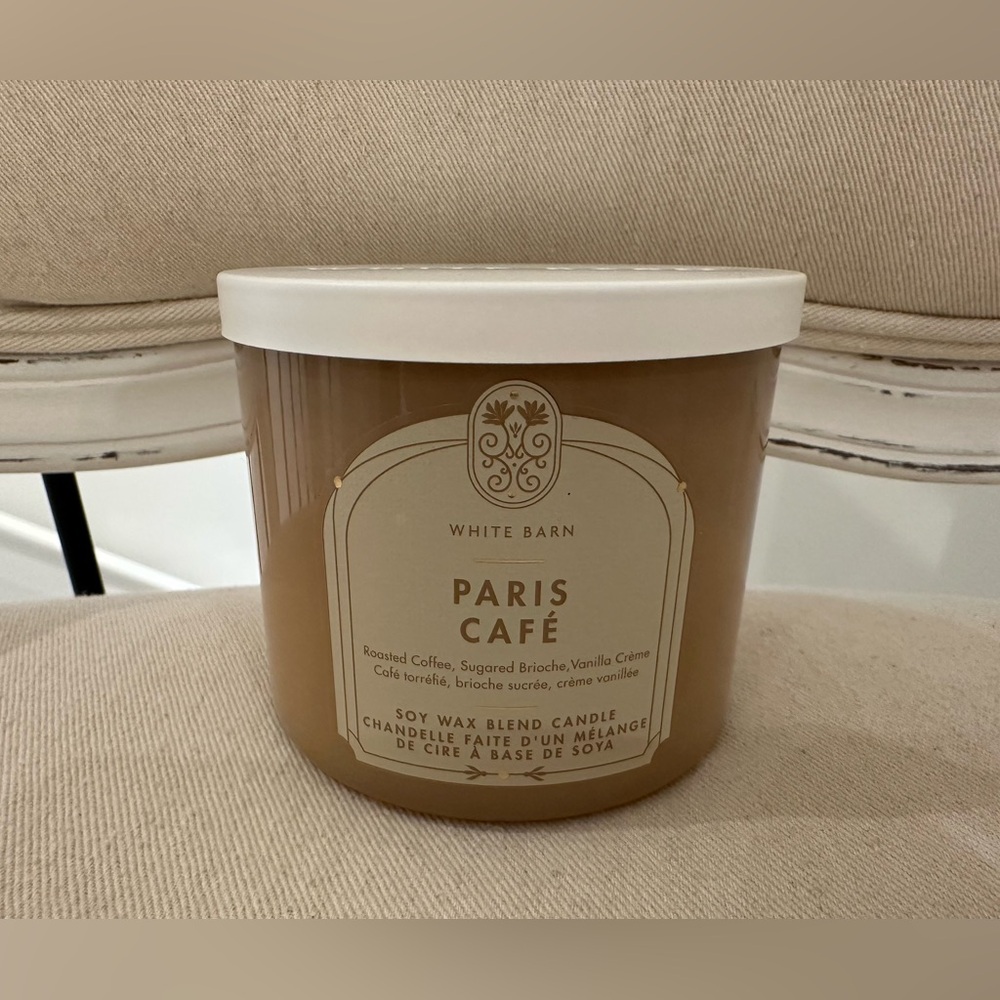 White Barn Paris Café 3-Wick Candle NWT